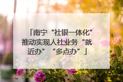 南宁“社银一体化”推动实现人社业务“就近办”“多点办”