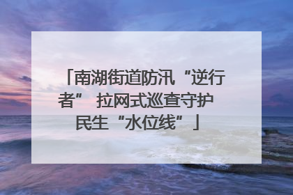 南湖街道防汛“逆行者” 拉网式巡查守护民生“水位线”