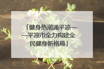 健身热潮涌平凉——平凉市全力构建全民健身新格局