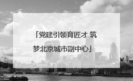 党建引领育匠才 筑梦北京城市副中心