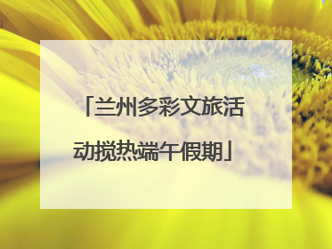 兰州多彩文旅活动搅热端午假期