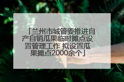 兰州市城管委推进自产自销瓜果临时摊点设置管理工作 拟设置瓜果摊点2000余个