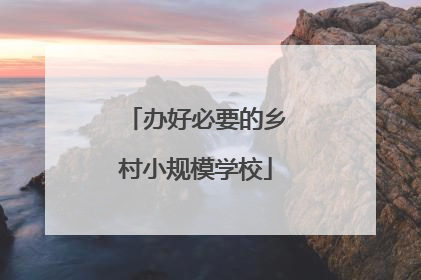 办好必要的乡村小规模学校