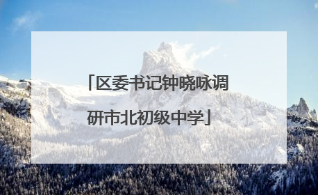 区委书记钟晓咏调研市北初级中学