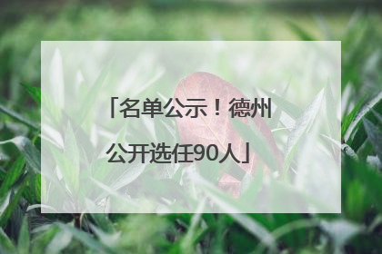 名单公示！德州公开选任90人