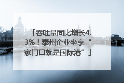 吞吐量同比增长4.3%！泰州企业坐享“家门口就是国际港”