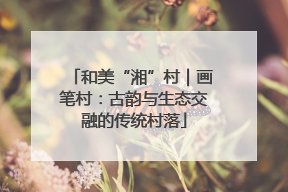 和美“湘”村｜画笔村：古韵与生态交融的传统村落