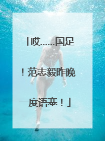 哎……国足！范志毅昨晚一度语塞！
