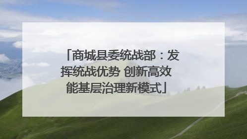 商城县委统战部：发挥统战优势 创新高效能基层治理新模式