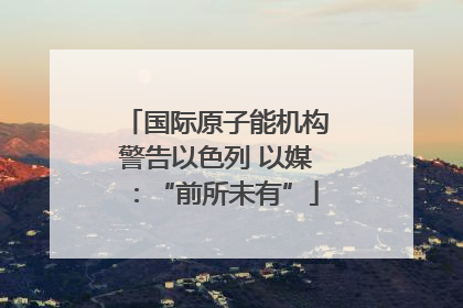 国际原子能机构警告以色列 以媒：“前所未有”