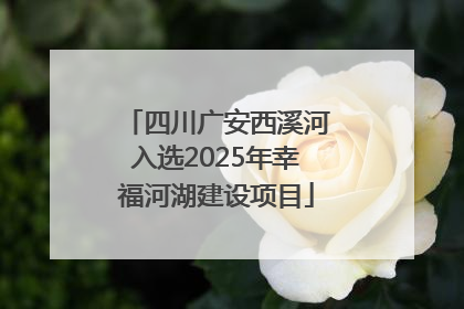四川广安西溪河入选2025年幸福河湖建设项目