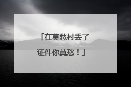 在莫愁村丢了证件你莫愁！