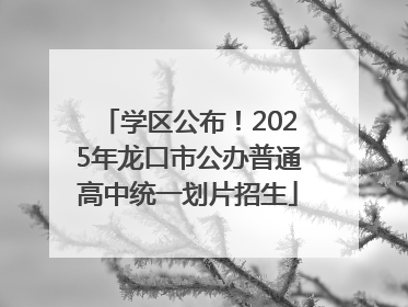 学区公布！2025年龙口市公办普通高中统一划片招生