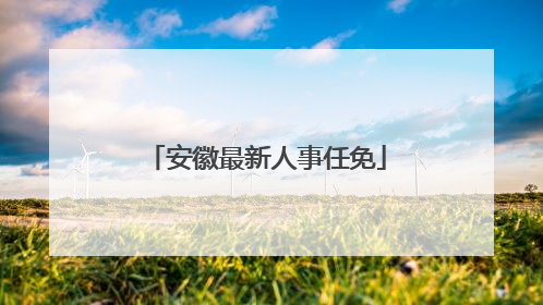 安徽最新人事任免