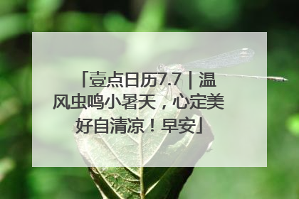 壹点日历7.7｜温风虫鸣小暑天，心定美好自清凉！早安