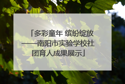 多彩童年 缤纷绽放——南阳市实验学校社团育人成果展示