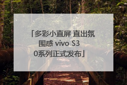 多彩小直屏 直出氛围感 vivo S30系列正式发布