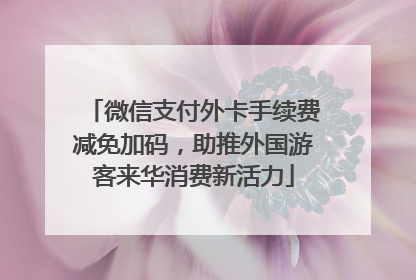 微信支付外卡手续费减免加码，助推外国游客来华消费新活力