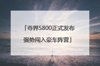 尊界S800正式发布 强势闯入豪车阵营