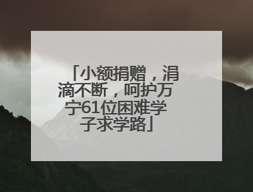 小额捐赠，涓滴不断，呵护万宁61位困难学子求学路