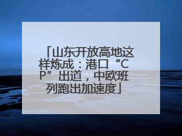山东开放高地这样炼成：港口“CP”出道，中欧班列跑出加速度