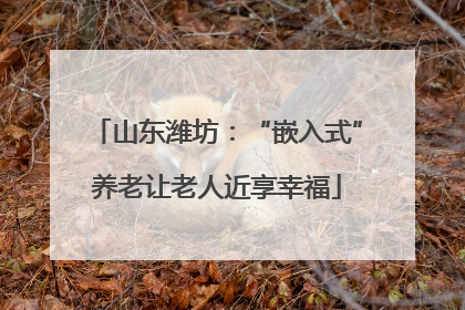 山东潍坊：“嵌入式”养老让老人近享幸福