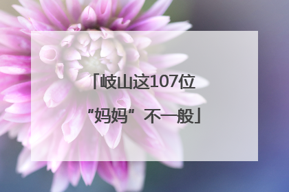 岐山这107位“妈妈”不一般