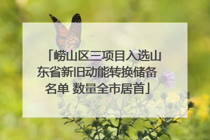 崂山区三项目入选山东省新旧动能转换储备名单 数量全市居首