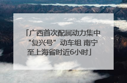 广西首次配属动力集中“复兴号”动车组 南宁至上海省时近6小时