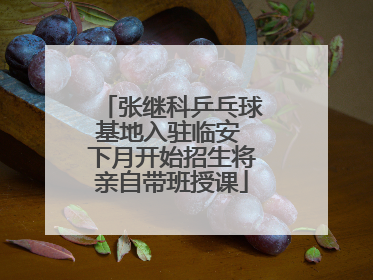 张继科乒乓球基地入驻临安 下月开始招生将亲自带班授课