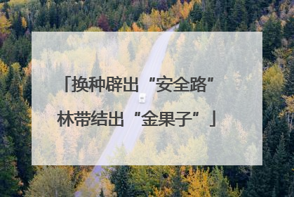 换种辟出“安全路” 林带结出“金果子”