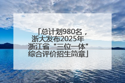 总计划980名，浙大发布2025年浙江省“三位一体”综合评价招生简章