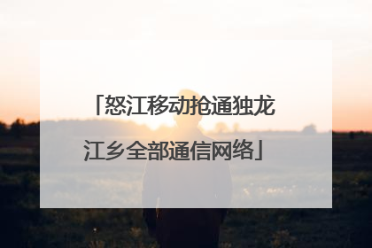怒江移动抢通独龙江乡全部通信网络