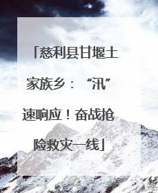 慈利县甘堰土家族乡：“汛”速响应！奋战抢险救灾一线