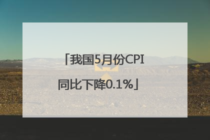 我国5月份CPI同比下降0.1%