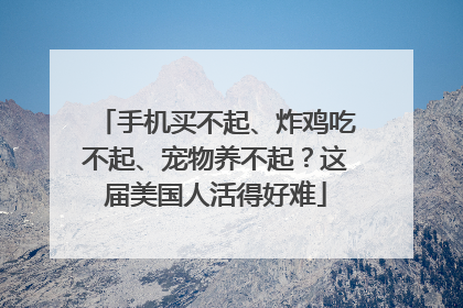 手机买不起、炸鸡吃不起、宠物养不起？这届美国人活得好难