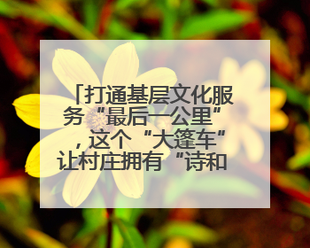 打通基层文化服务“最后一公里”，这个“大篷车”让村庄拥有“诗和远方”