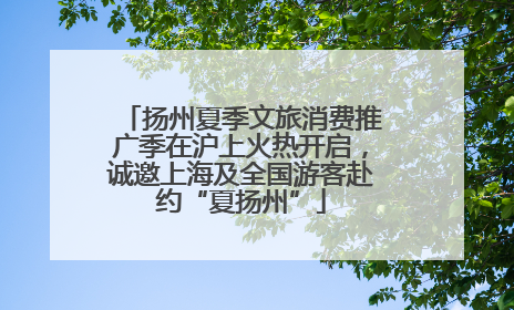 扬州夏季文旅消费推广季在沪上火热开启，诚邀上海及全国游客赴约“夏扬州”