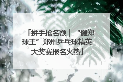 拼手抢名额｜“健郑球王”郑州乒乓球精英大奖赛报名火热