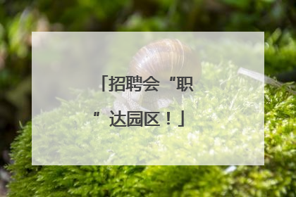 招聘会“职”达园区！