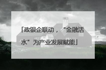 政银企联动，“金融活水”为产业发展赋能