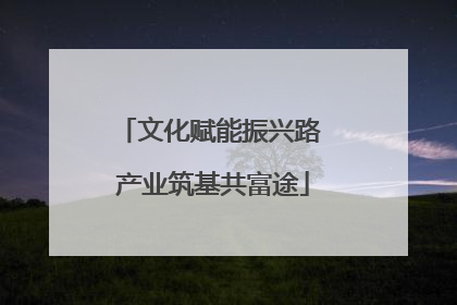 文化赋能振兴路 产业筑基共富途