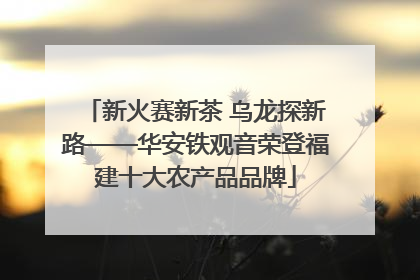新火赛新茶 乌龙探新路——华安铁观音荣登福建十大农产品品牌