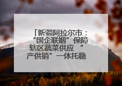新疆阿拉尔市：“国企联姻”保障辖区蔬菜供应 “产供销”一体托稳市民菜篮子