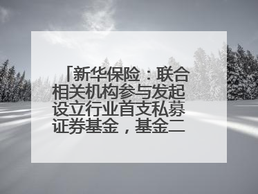 新华保险：联合相关机构参与发起设立行业首支私募证券基金，基金二期200亿元已募集完毕