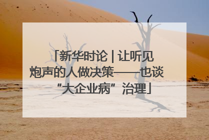 新华时论 | 让听见炮声的人做决策——也谈“大企业病”治理