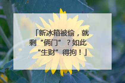 新冰箱被偷，就剩“俩门”？如此“生财”得拘！