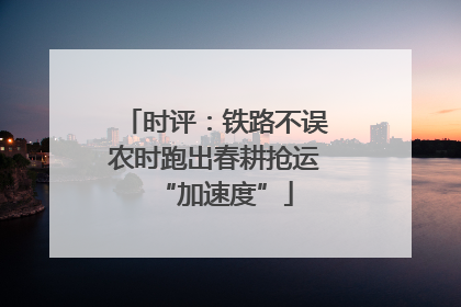时评：铁路不误农时跑出春耕抢运“加速度”