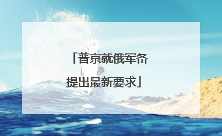 普京就俄军备提出最新要求