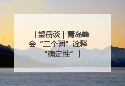 望岳谈｜青岛峰会“三个词”诠释“确定性”